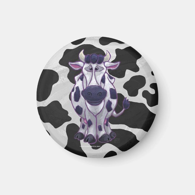 Wild Me Cow Black and White Magnet (Front)