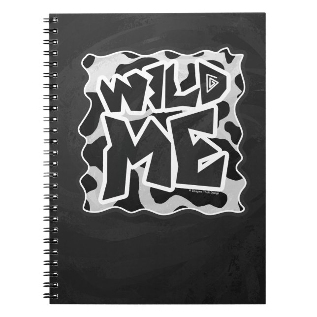 Wild Me Cow Black and White Notebook (Front)