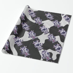 Wild Me Cow Black and White Wrapping Paper