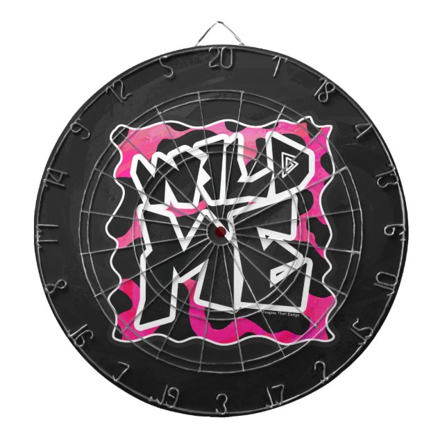 Wild Me Cow Pink and White Dartboard (Front)