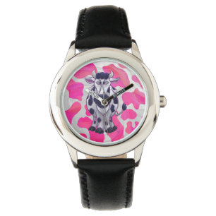 Wild Me Cow Pink and White Watch