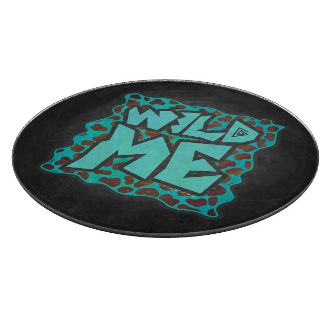 Wild me Dalmatian Brown and Teal Design Cutting Board (Corner)