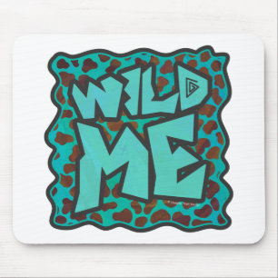 Wild me Dalmatian Brown and Teal Design Mouse Pad