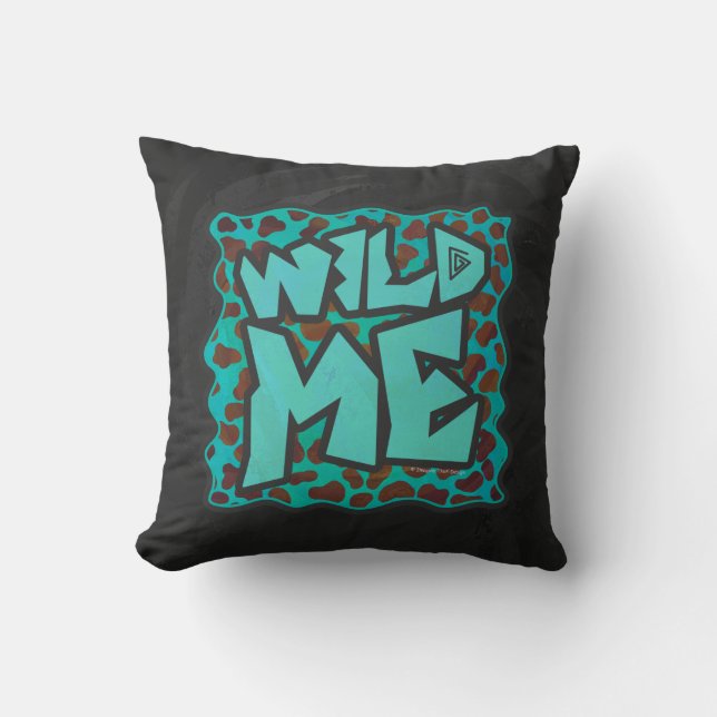 Wild me Dalmatian Brown and Teal Design Throw Pillow (Front)