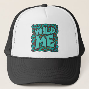 Wild me Dalmatian Brown and Teal Design Trucker Hat