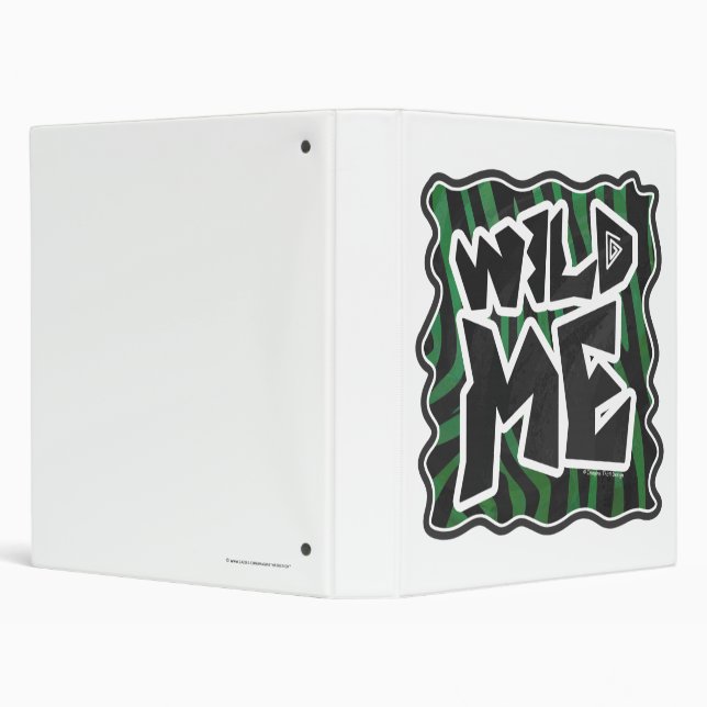 Wild Me Green and Black Zebra Pattern Binder (Background)