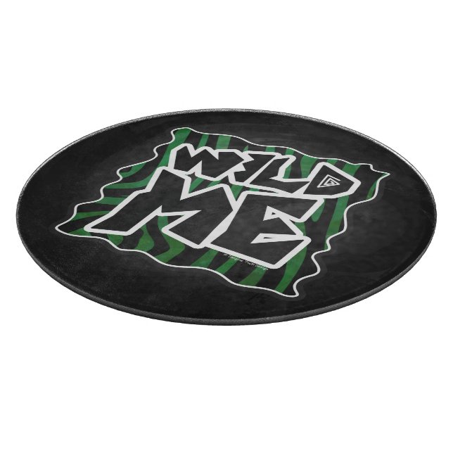 Wild Me Green and Black Zebra Pattern Cutting Board (Corner)