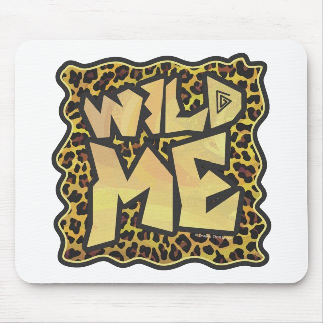 Wild Me Leopard Brown and Yellow Print Mouse Pad (Front)