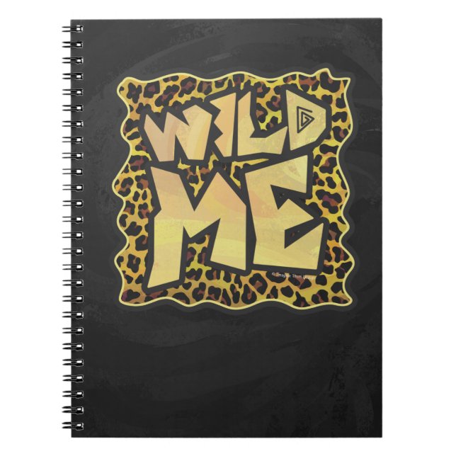 Wild Me Leopard Brown and Yellow Print Notebook (Front)