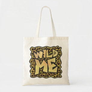 Wild Me Leopard Brown and Yellow Print Tote Bag
