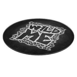 Wild Me Leopard White and Black Cutting Board