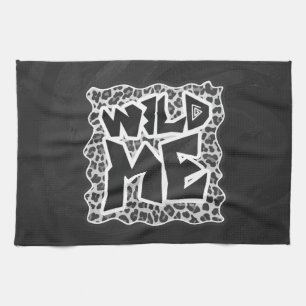 Wild Me Leopard White and Black Kitchen Towel