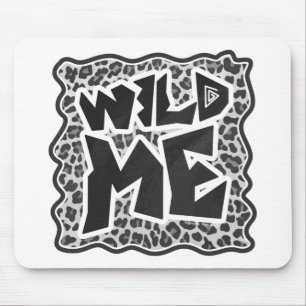 Wild Me Leopard White and Black Mouse Pad
