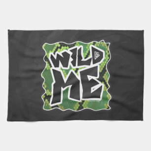 Wild Me Snake Black and Green Print Kitchen Towel
