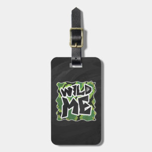 Wild Me Snake Black and Green Print Luggage Tag