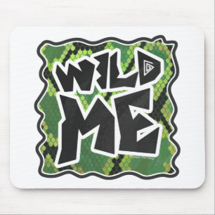Wild Me Snake Black and Green Print Mouse Pad