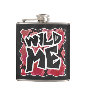 Wild Me Snake Black and Red Print Hip Flask