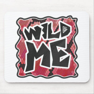 Wild Me Snake Black and Red Print Mouse Pad