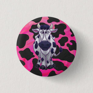 Wild Me Tiger Black and Pink 1 Inch Round Button
