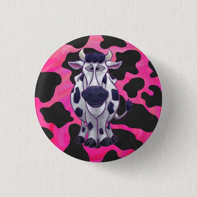 Wild Me Tiger Black and Pink 1 Inch Round Button (Front)