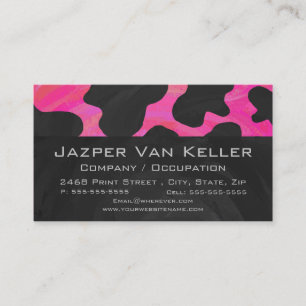 Wild Me Tiger Black and Pink Business Card