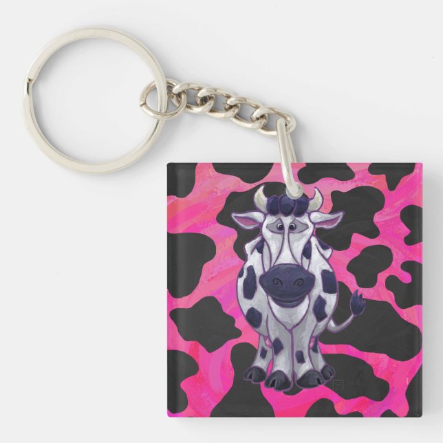 Wild Me Tiger Black and Pink Keychain (Front)