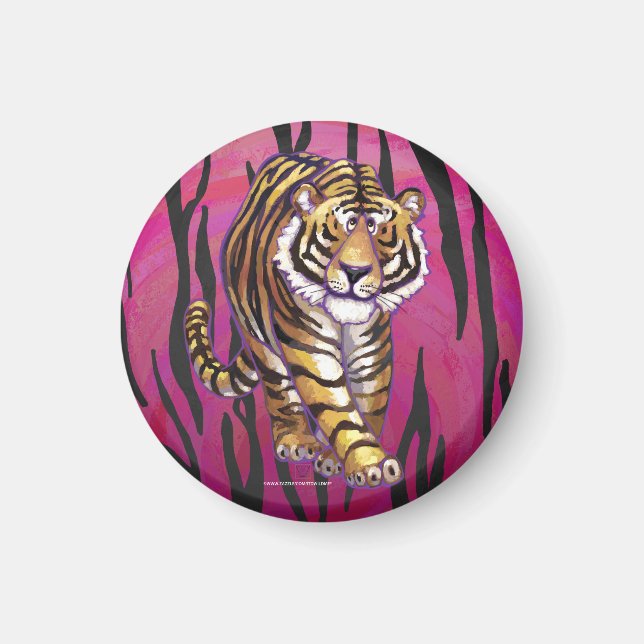 Wild Me Tiger Black and Pink Magnet (Front)