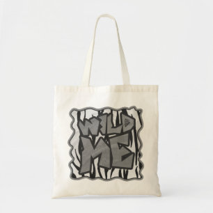 Wild Me Tiger Black and White Print Tote Bag