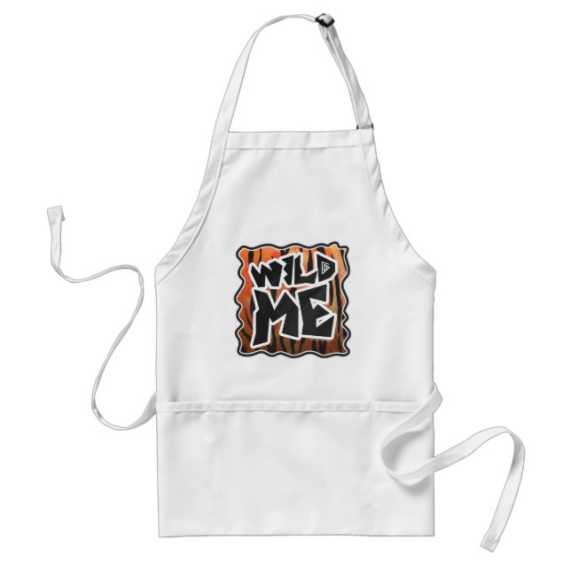Wild Me Tiger Hot orange and Black Print Standard Apron (Front)