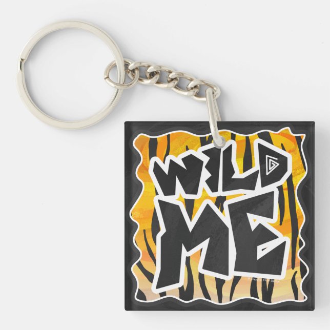 Wild Me Tiger Orange and Black Keychain (Front)