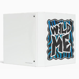 Wild Me Zebra Black and Blue Binder