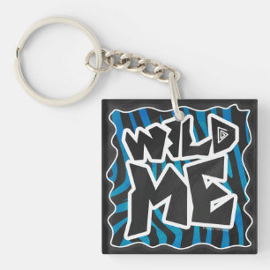 Wild Me Zebra Black and Blue Keychain