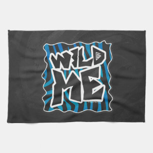Wild Me Zebra Black and Blue Kitchen Towel
