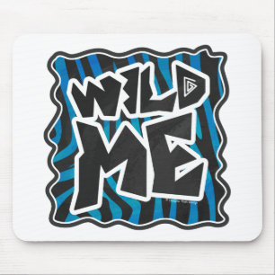 Wild Me Zebra Black and Blue Mouse Pad