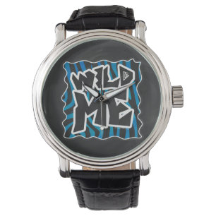 Wild Me Zebra Black and Blue Watch