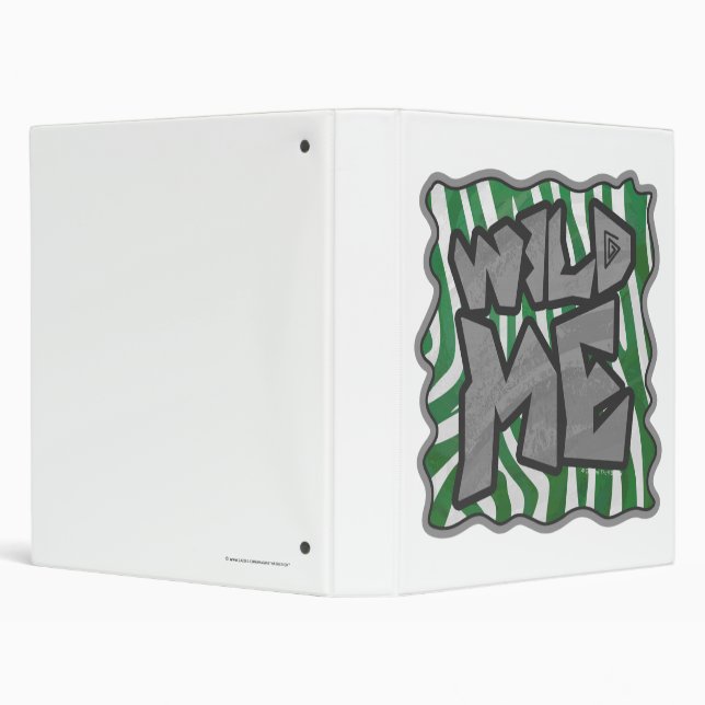 Wild Me Zebra Green and White Binder (Background)