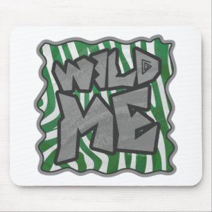 Wild Me Zebra Green and White Mouse Pad