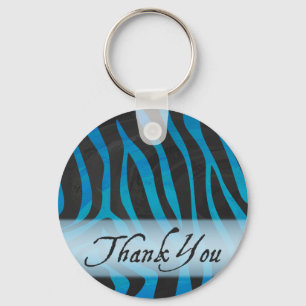 Wild Me Zebra Pattern Thank You Keychain
