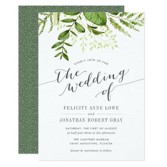 Wild Meadow Botanical Wedding Invitation