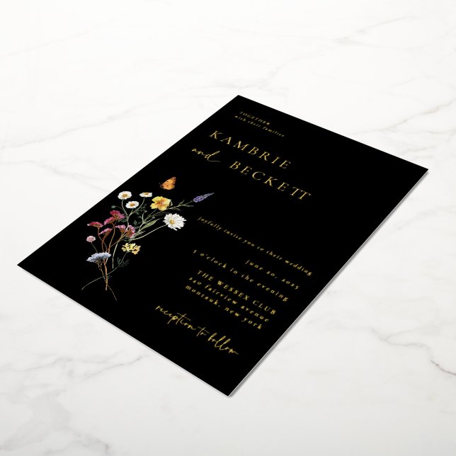 Wild Meadow Floral Wedding Black (Rotated)