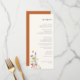 Wild Meadow Floral Wedding Menu