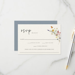 Wild Meadow Floral Wedding RSVP Card