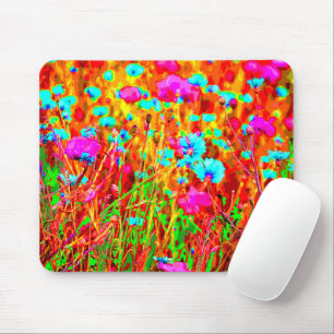 Wild Meadow Flowering in Pop Art Style Mouse Pad