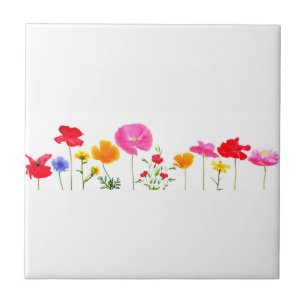 wild meadow flowers tile