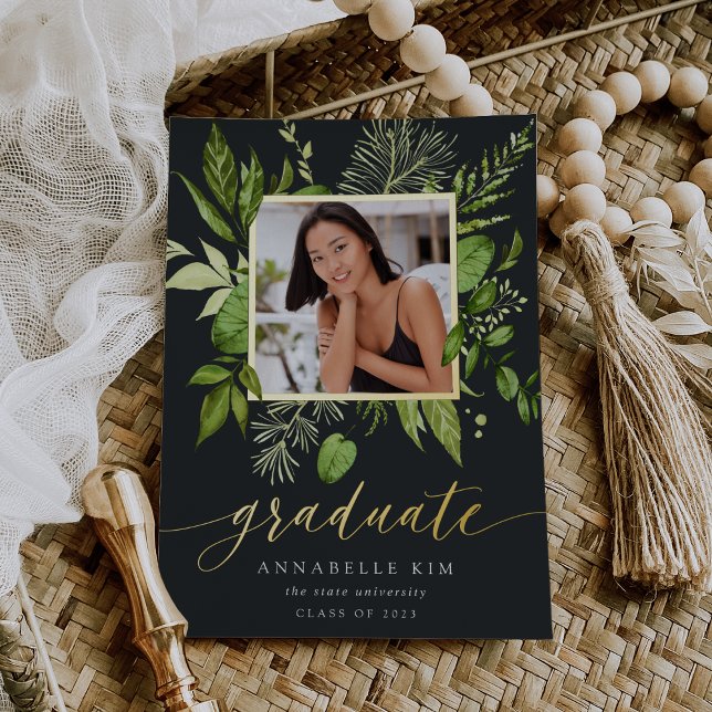 Wild Meadow Foil Photo Graduation Announcement (Creator Uploaded)