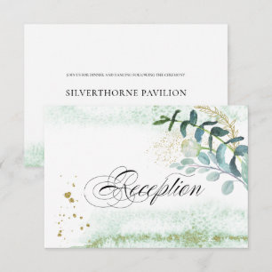 Wild Meadow   Green Botanical Wedding Reception Invitation