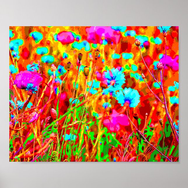 Wild Meadow in Bloom Pop Art Poster (Front)
