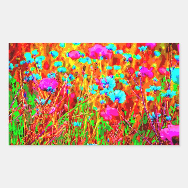 Wild Meadow in Bloom Pop Art Sticker (Front)