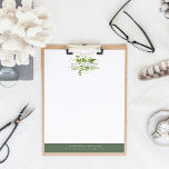 Wild Meadow Logo<br><div class="desc">Elegant botanical letterhead design displays your name and/or business name framed by a watercolor greenery logo in shades of fern and forest green. Add your business contact information along the bottom in white on coordinating forest green.</div>