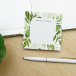 Wild Meadow | Personalized Post-it Notes<br><div class="desc">Elegant botanical square notes feature your name and/or business name framed by a border of lush watercolor greenery in forest,  fern and spring green.</div>